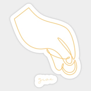 Monoline Hand (Give) Sticker